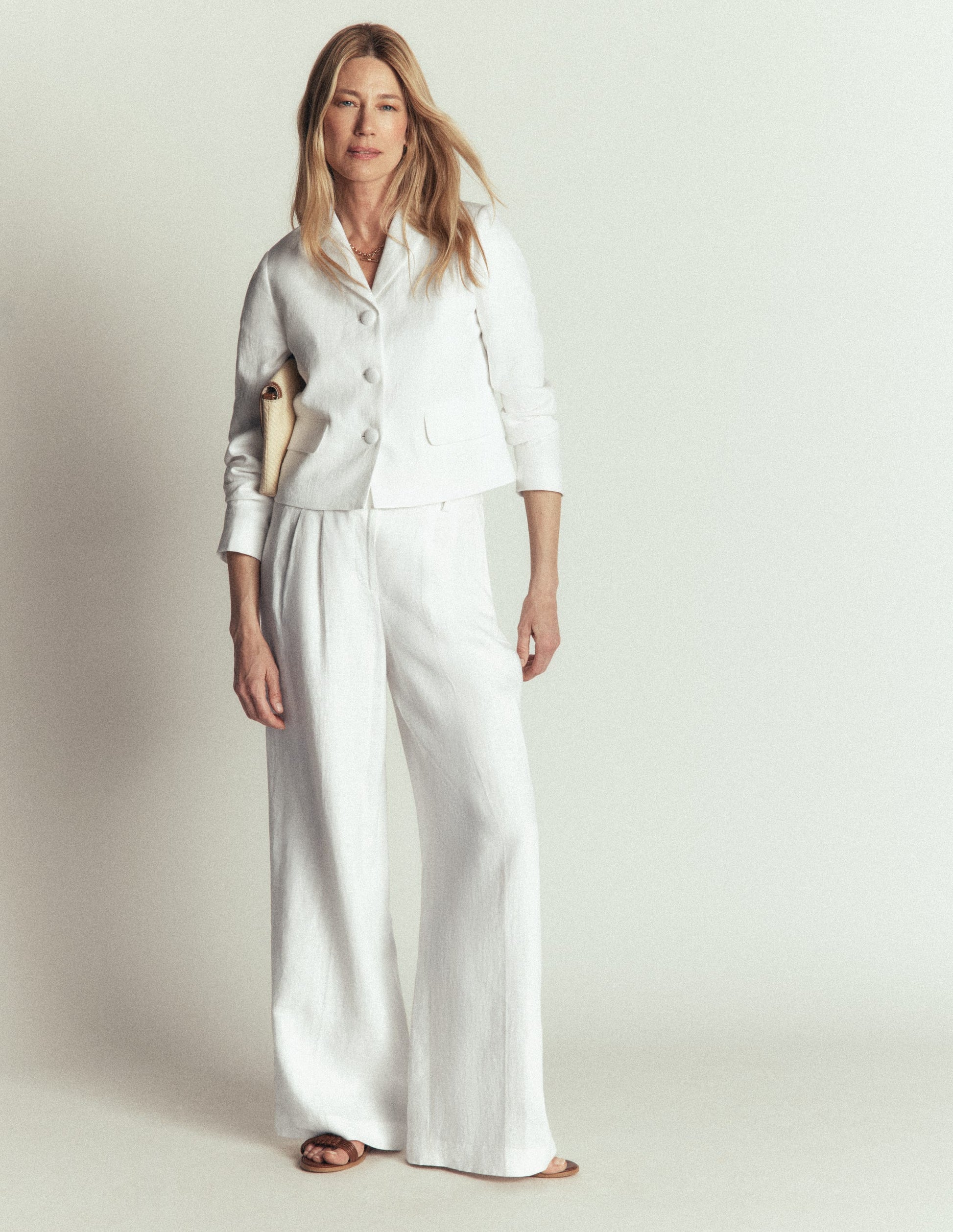 Dartmouth Linen Blazer-White-4