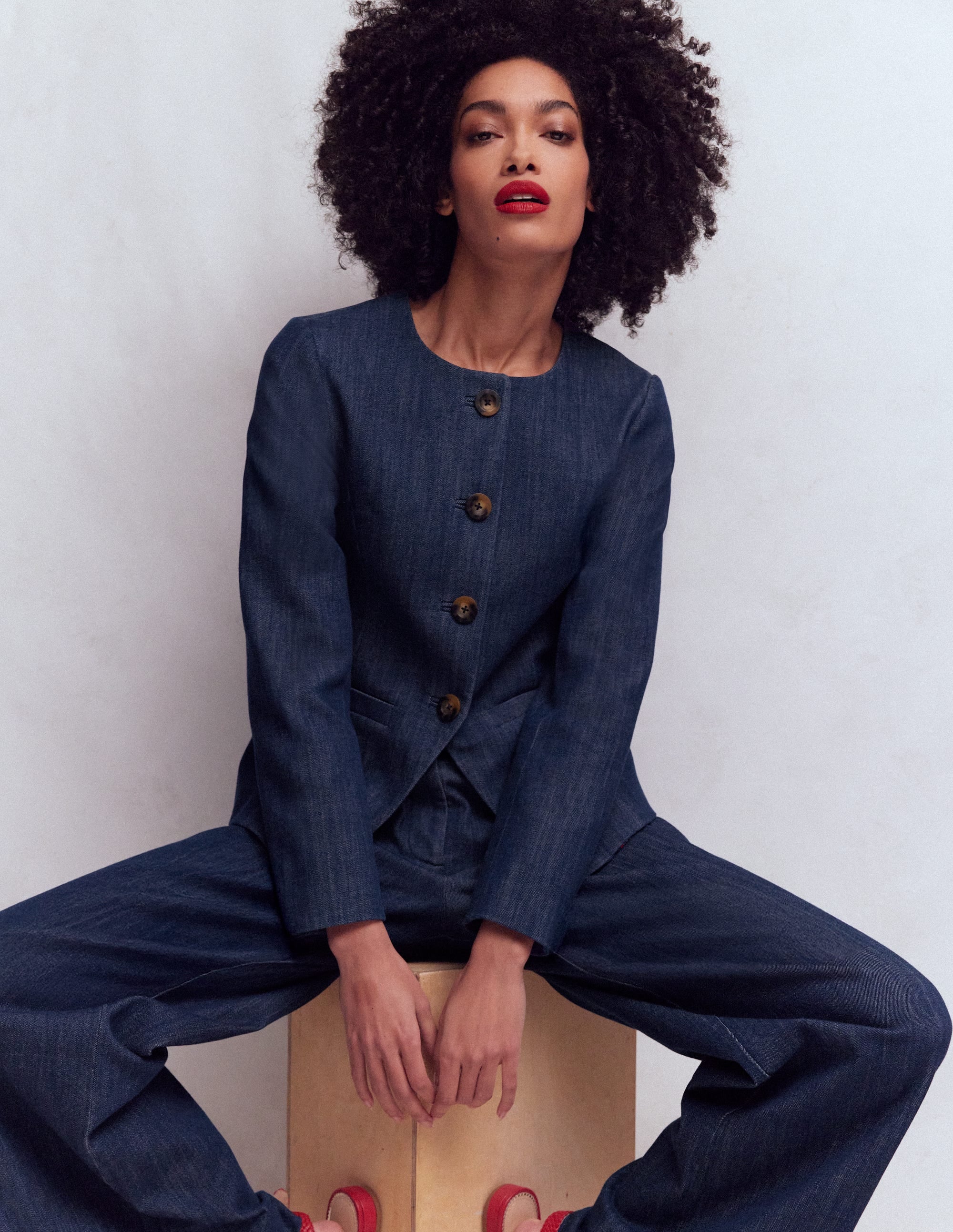 Hampstead Cotton Twill Blazer-Navy - Image 1