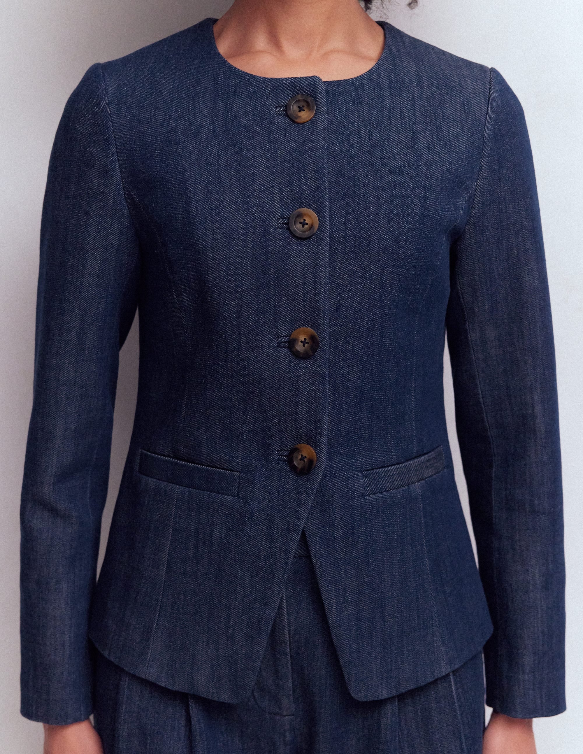 Hampstead Cotton Twill Blazer-Navy - Image 2