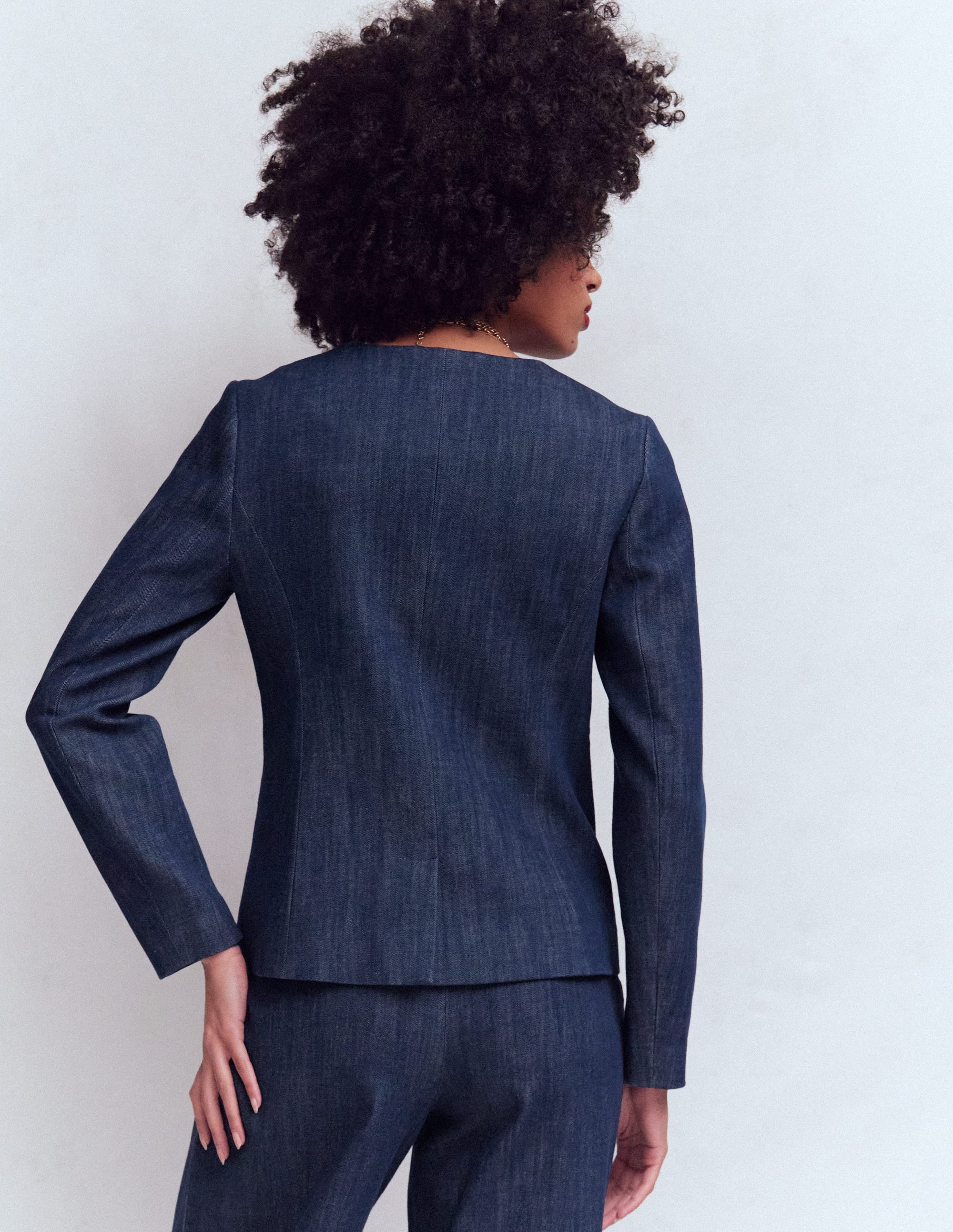 Hampstead Cotton Twill Blazer-Navy - Image 3