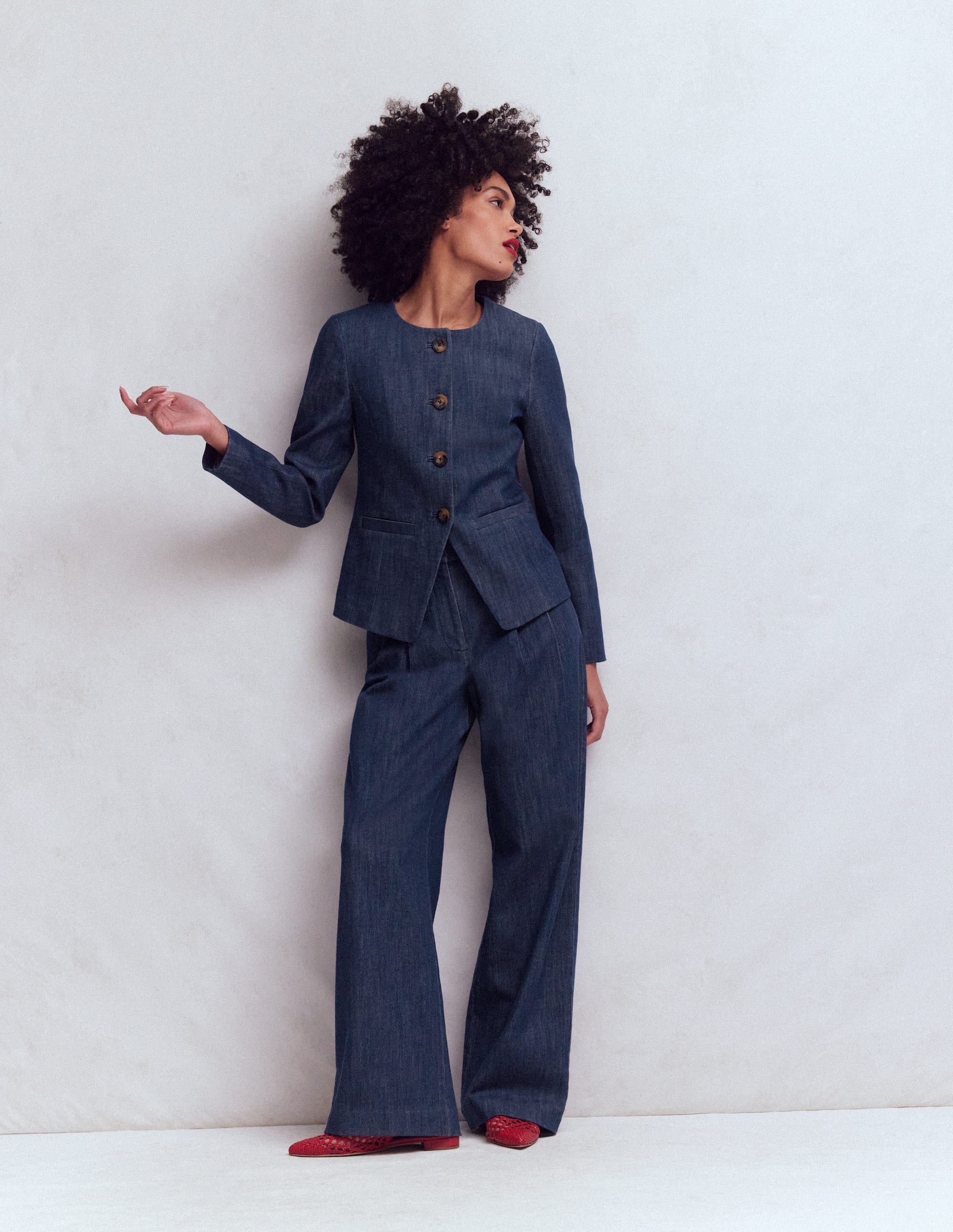 Hampstead Cotton Twill Blazer-Navy - Image 4