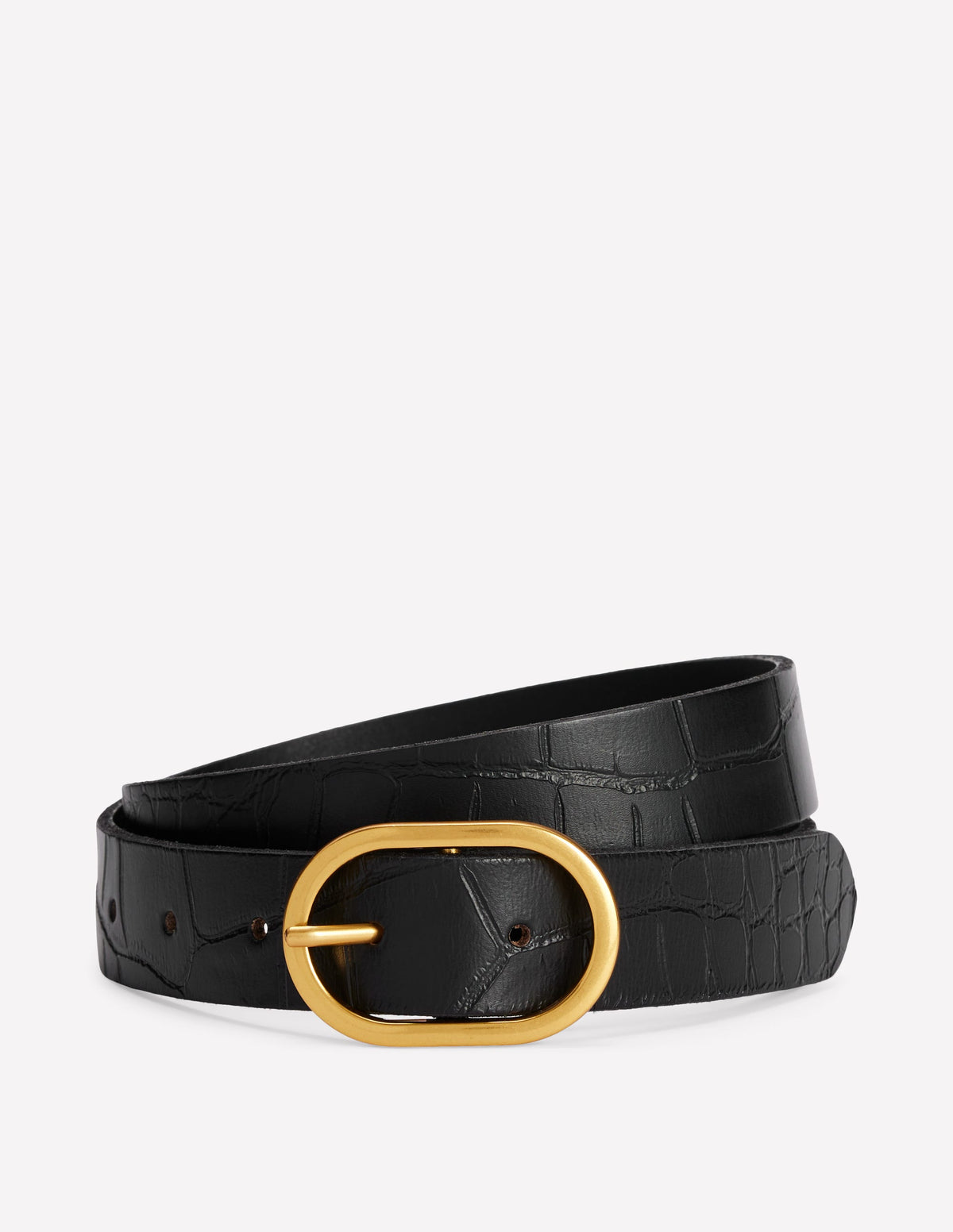 Classic Leather Belt-Black Croc Embossed - Image 1
