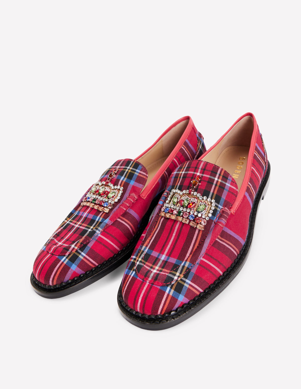 Nya Penny Loafers-Red Tartan, Crown - Image 5