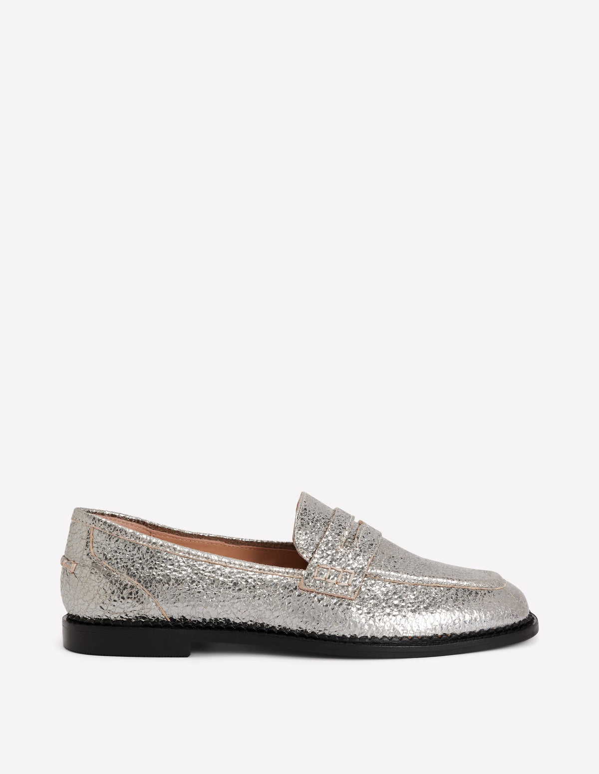 Nya Penny Loafers-Silver Metallic - Image 1