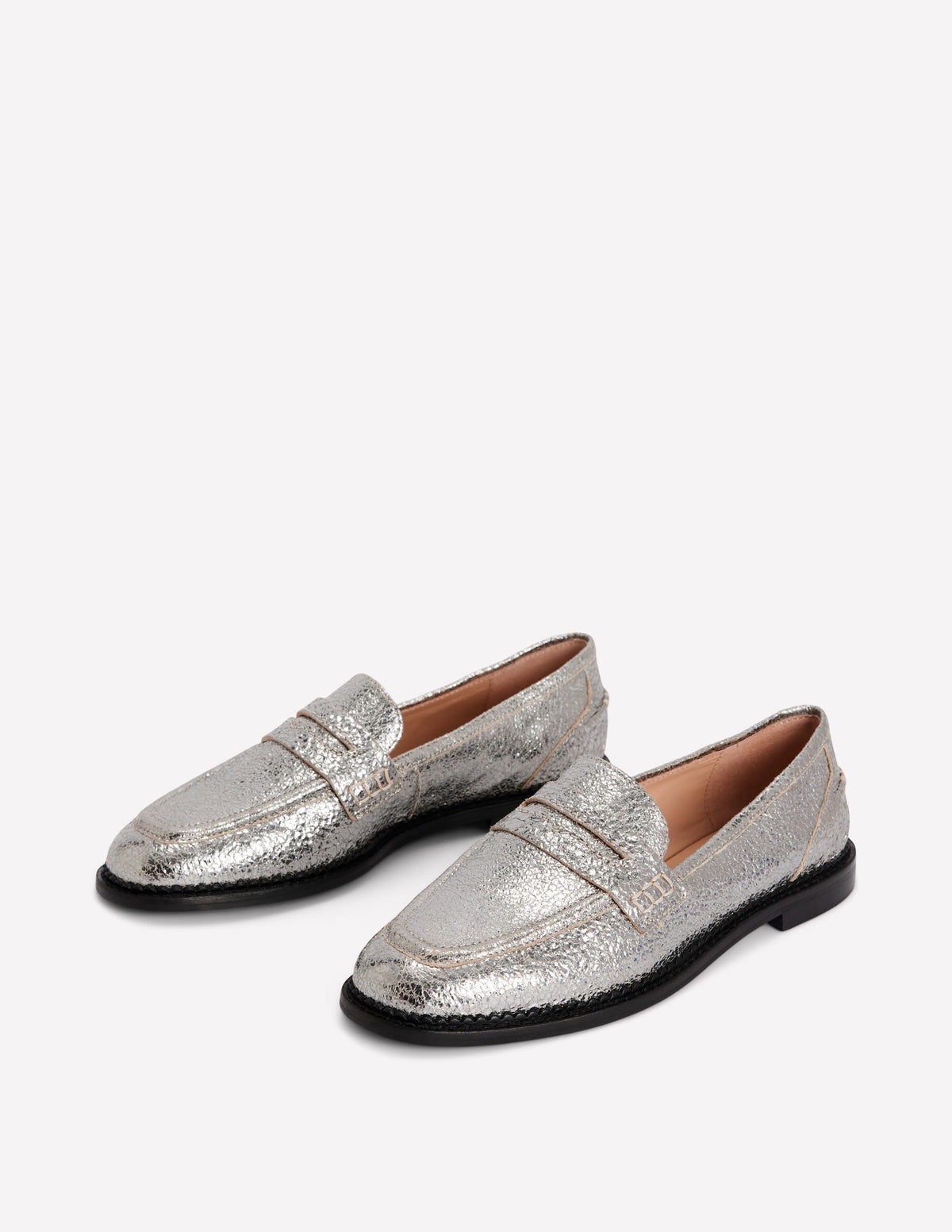 Nya Penny Loafers-Silver Metallic-3