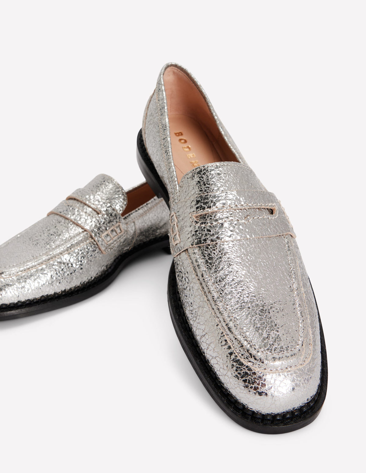 Nya Penny Loafers-Silver Metallic-4