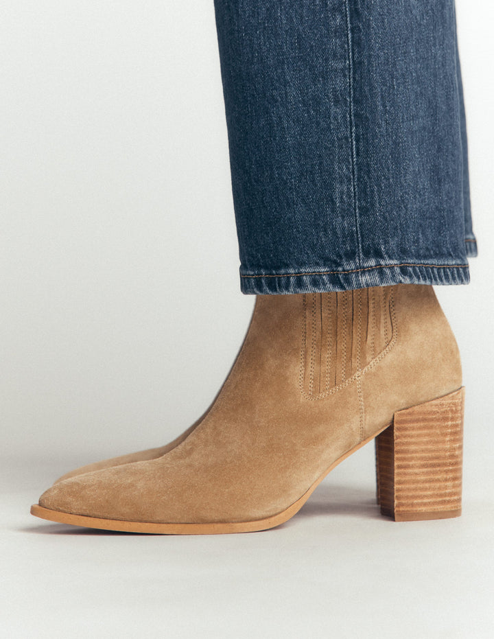 Point Casual Ankle Boots-Tobacco