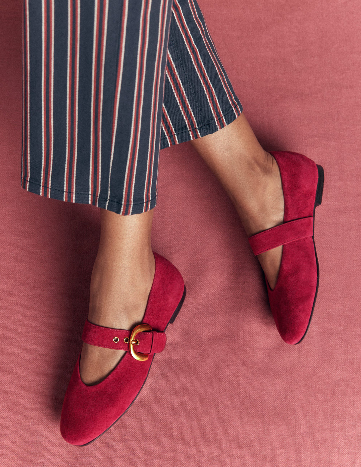 Kylie Flat Buckle Mary Janes-Wine-2