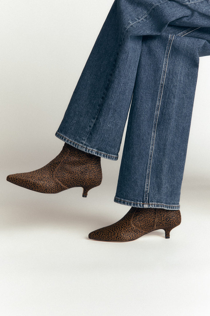 Isobel Kitten Heel Ankle Boots-Mini Leopard