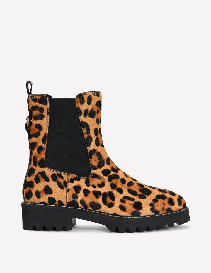 Jessie Chunky Chelsea Boots-Leopard