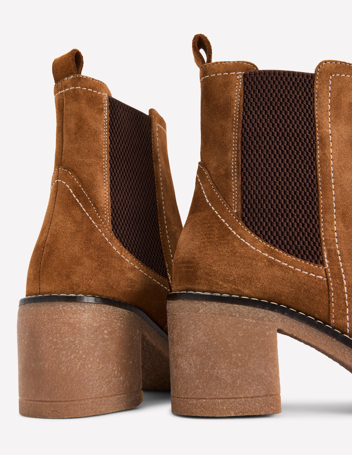 Heeled Crepe Chelsea Boots-Cognac Suede-4