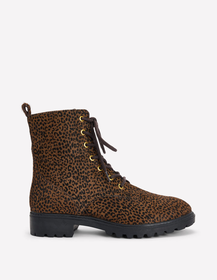 Alex Lace Up Ankle Boots-Mini Leopard