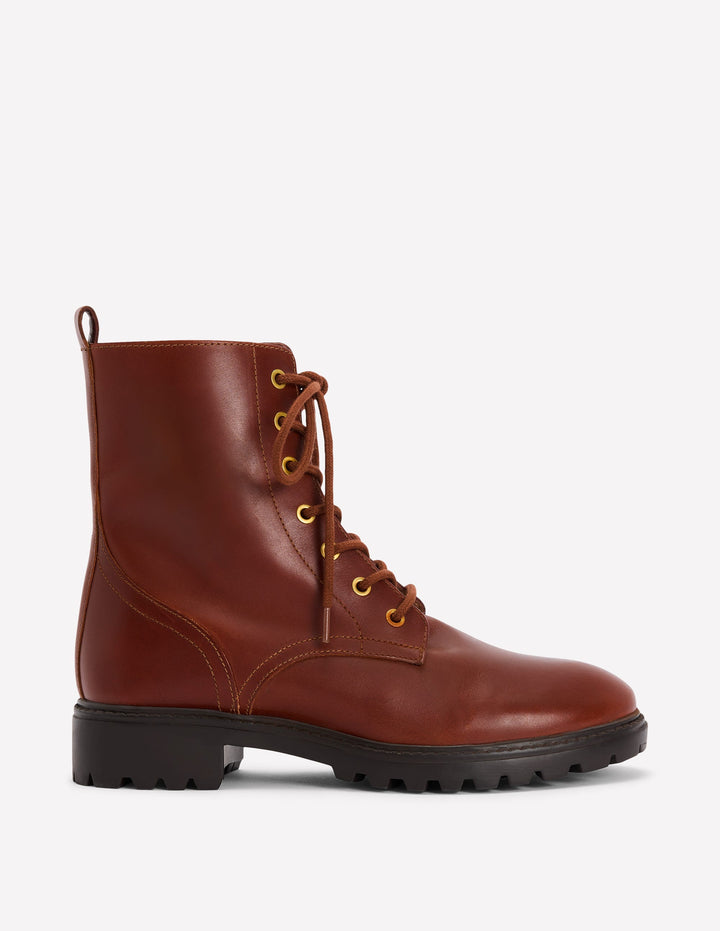 Alex Lace Up Ankle Boots-Tan