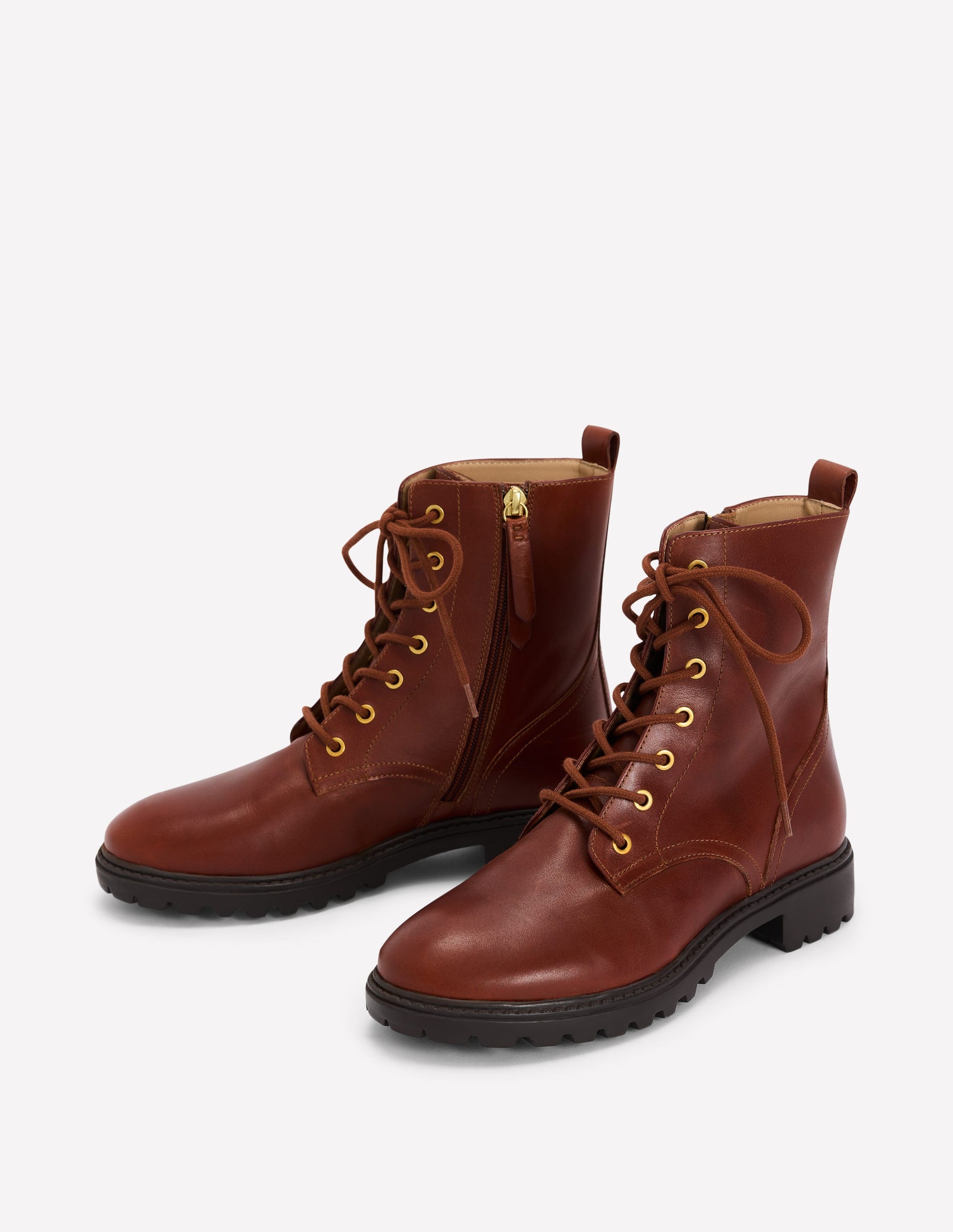 Alex Lace Up Ankle Boots-Russet Tan Leather-3