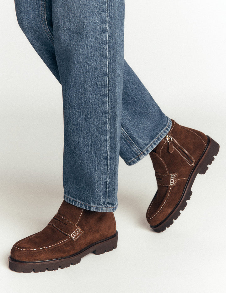 Loafer Ankle Boots-Chocolate