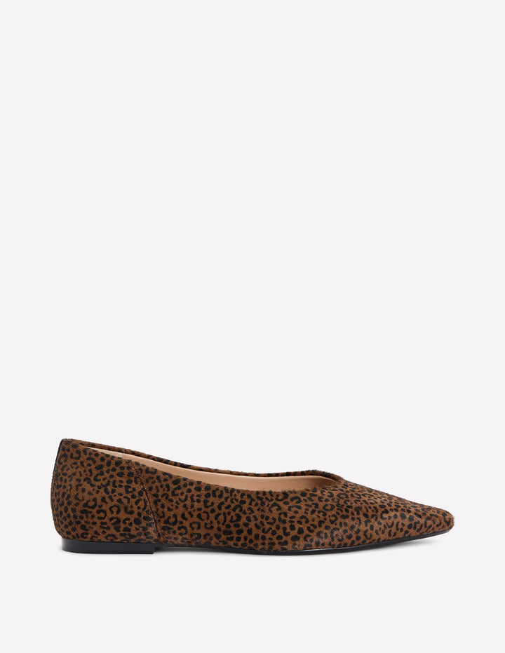 Nigella Pointed Toe Flats-Mini Leopard