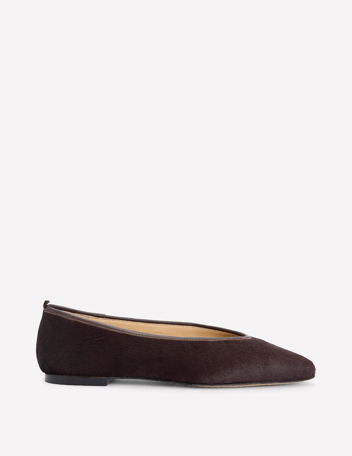 Nadia Chisel Toe Flats-Bitter Chocolate