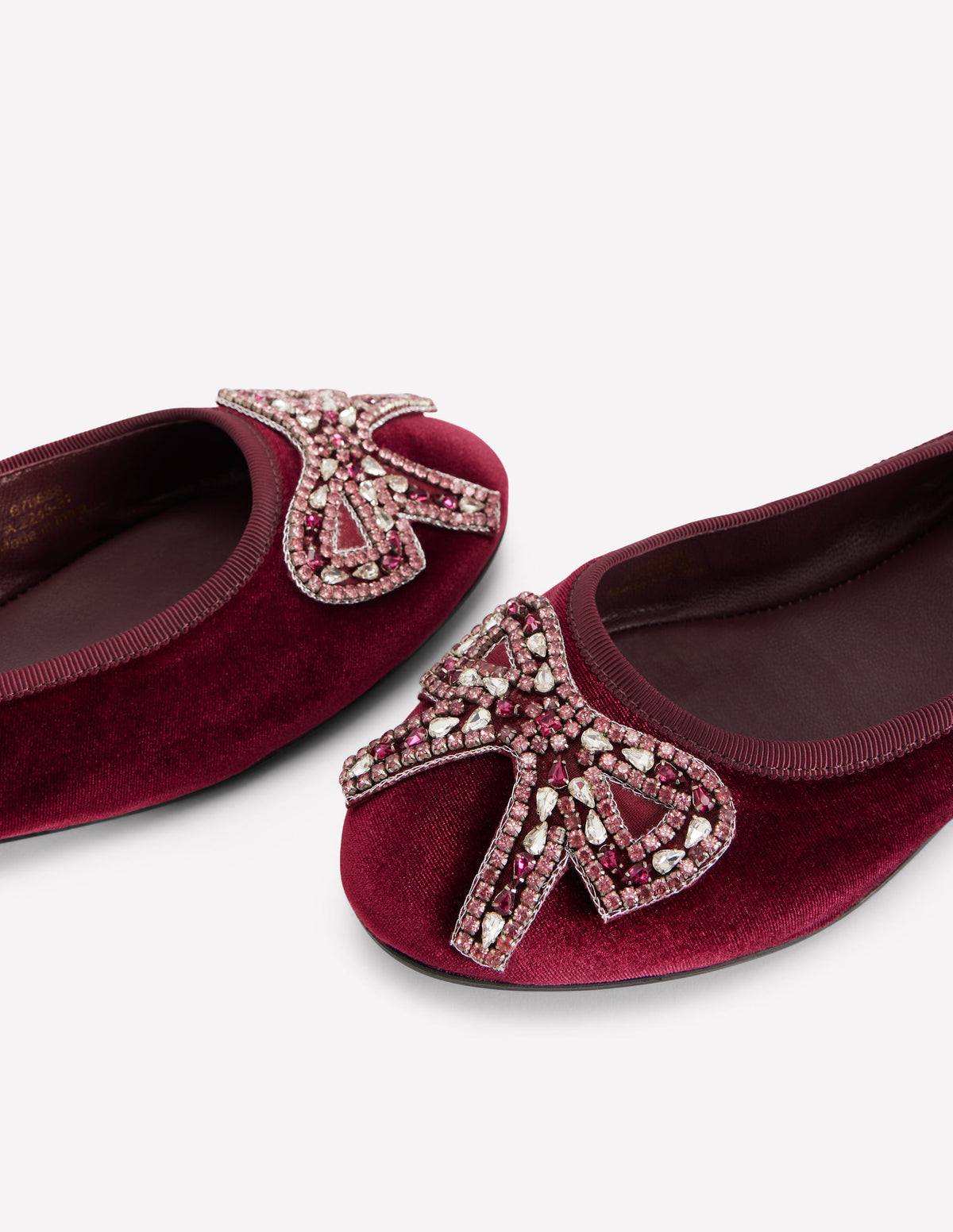 Patti Round Toe Ballet Flats-Dark Burgundy Bow-4