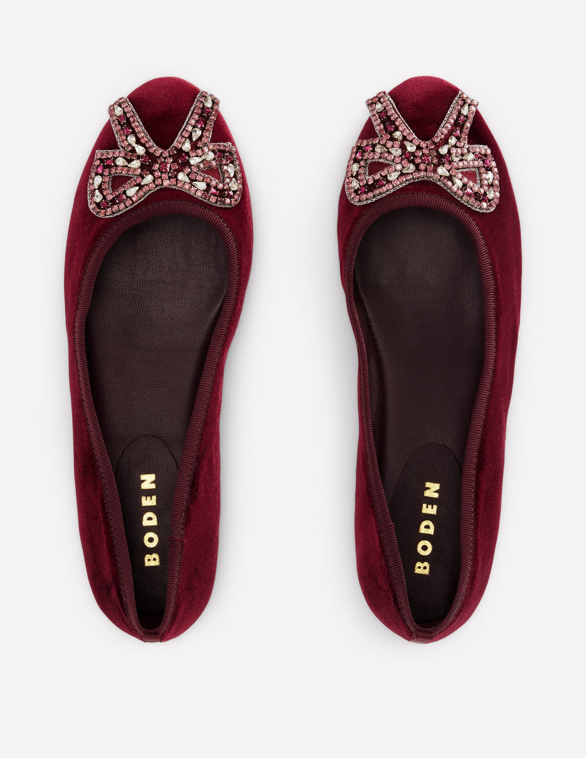 Patti Round Toe Ballet Flats-Dark Burgundy Bow - Image 5