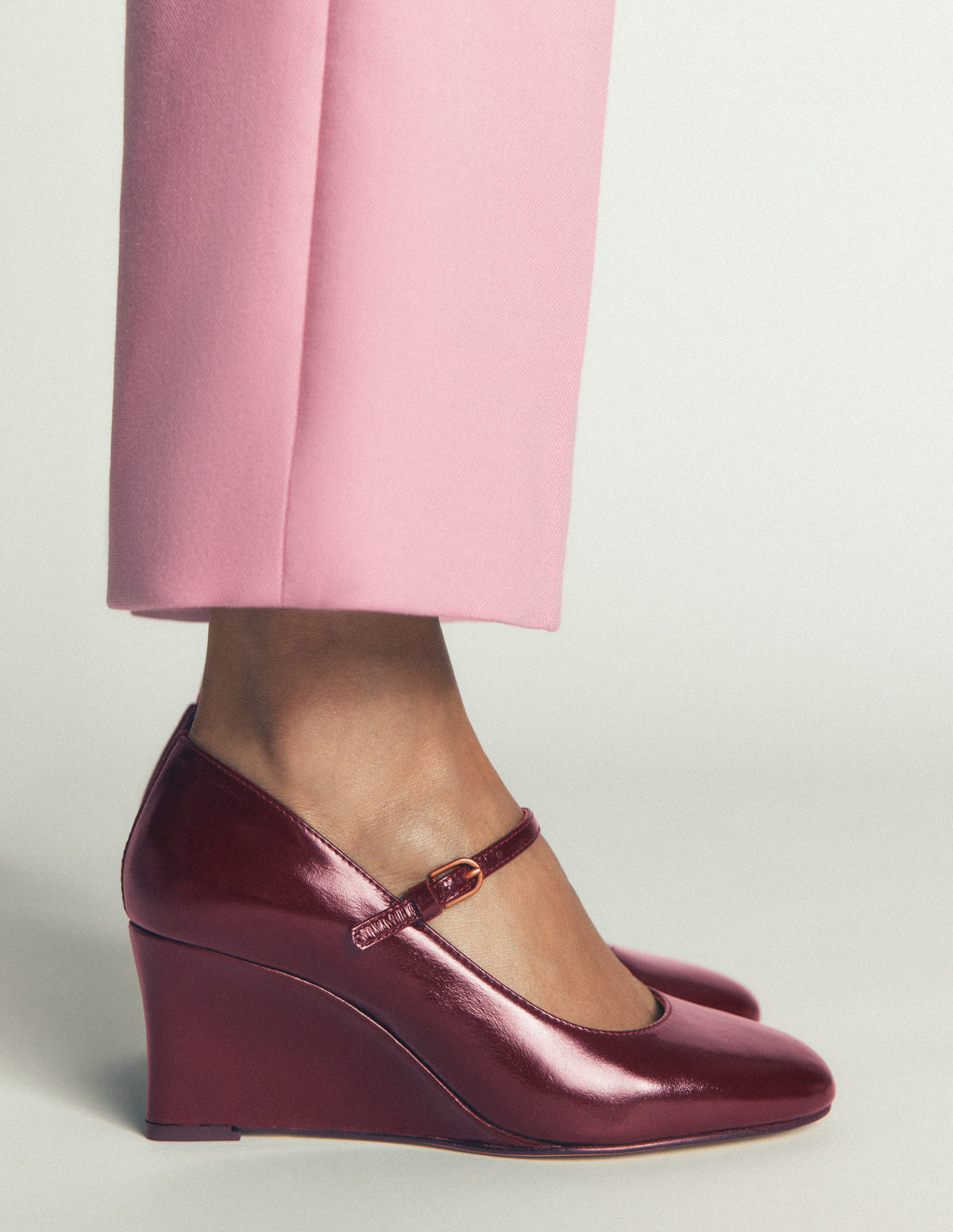 Wedge Mary Janes-Oxblood - Image 2
