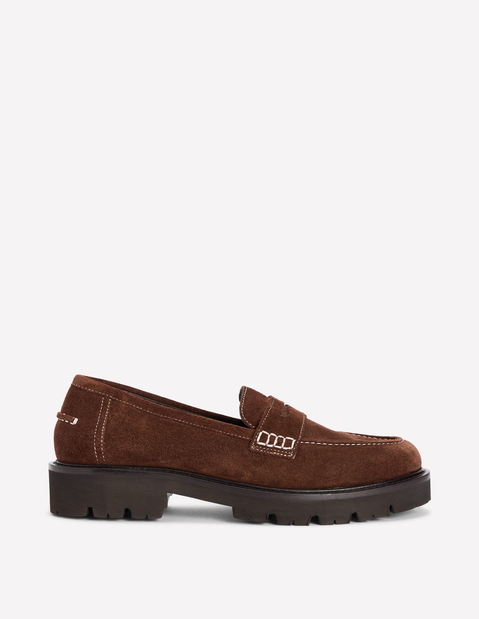 Chunky Cleated Sole Loafers-Raw Umber-1