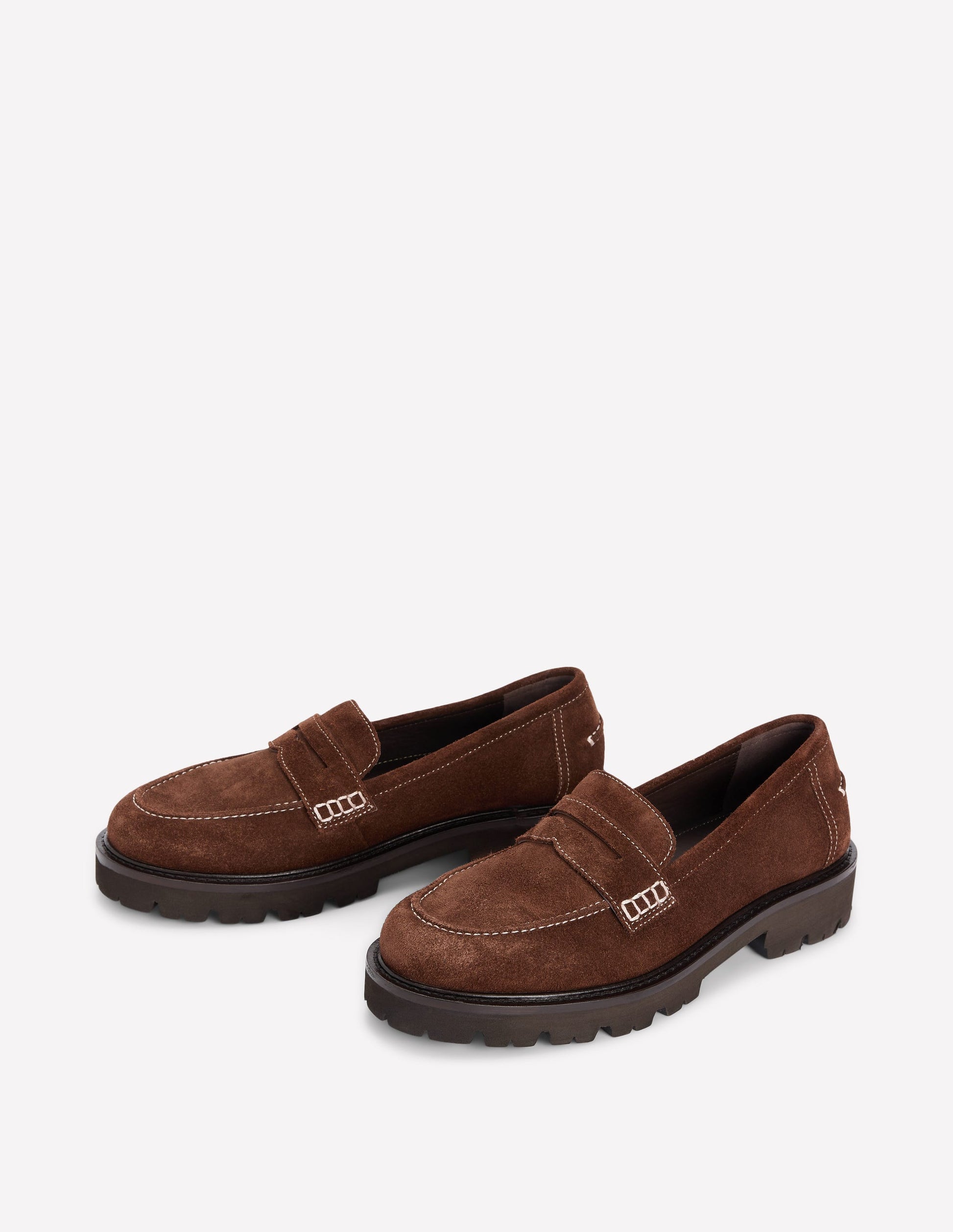 Chunky Cleated Sole Loafers-Raw Umber-3