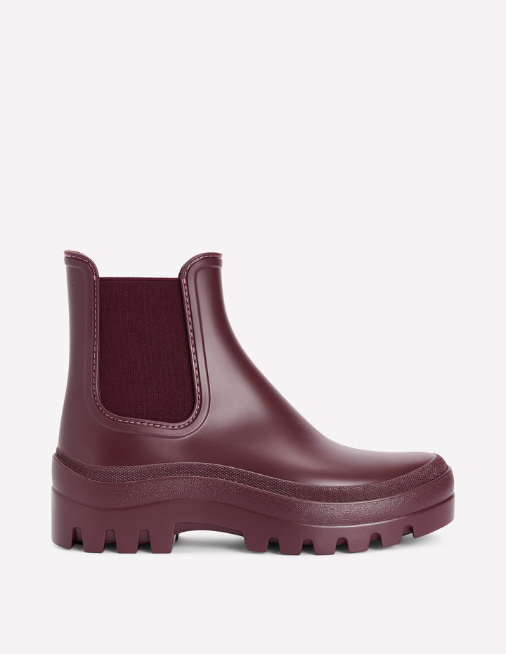 Chunky Chelsea Wellie Boots-Oxblood