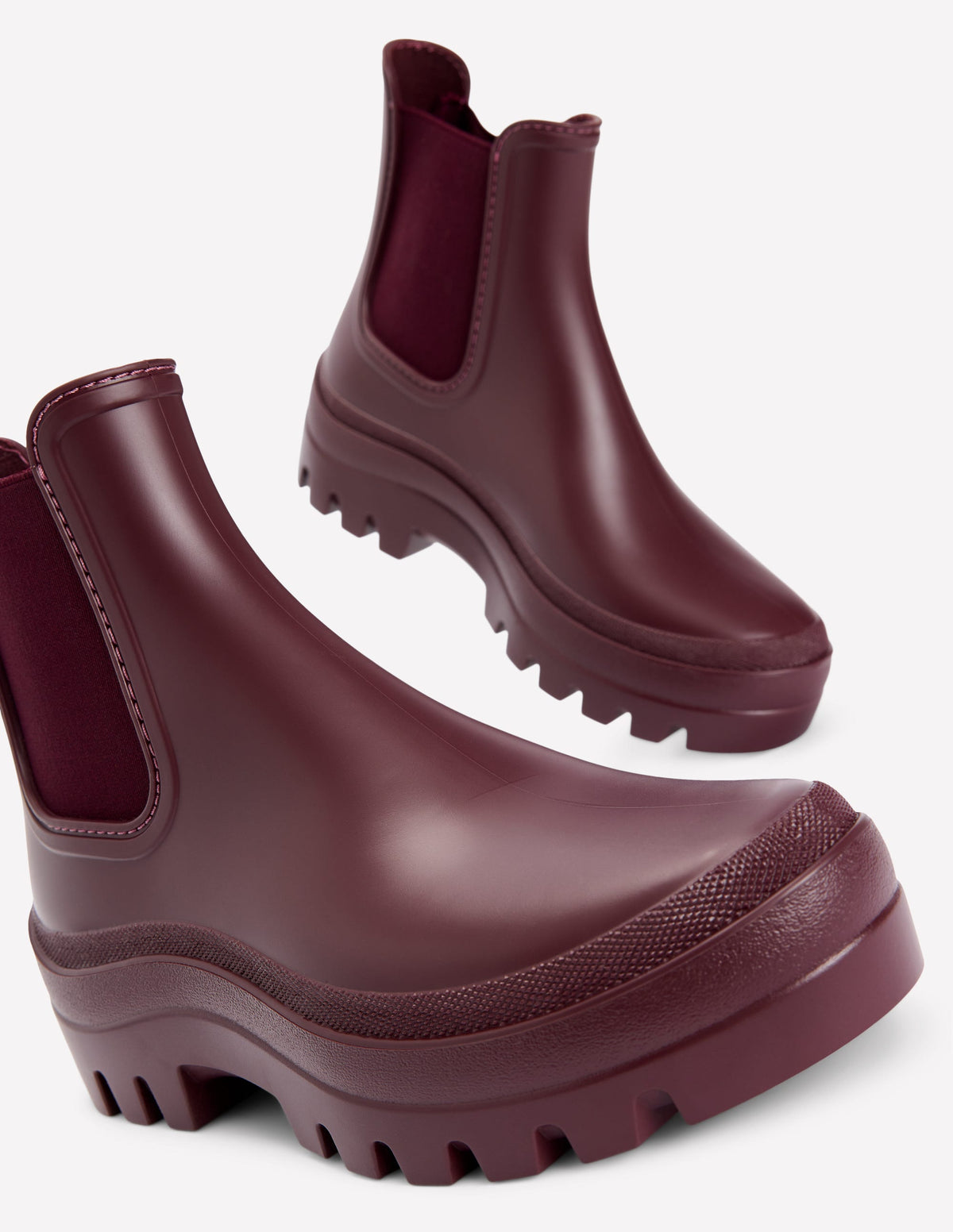 Chunky Chelsea Wellie Boots-Oxblood-4