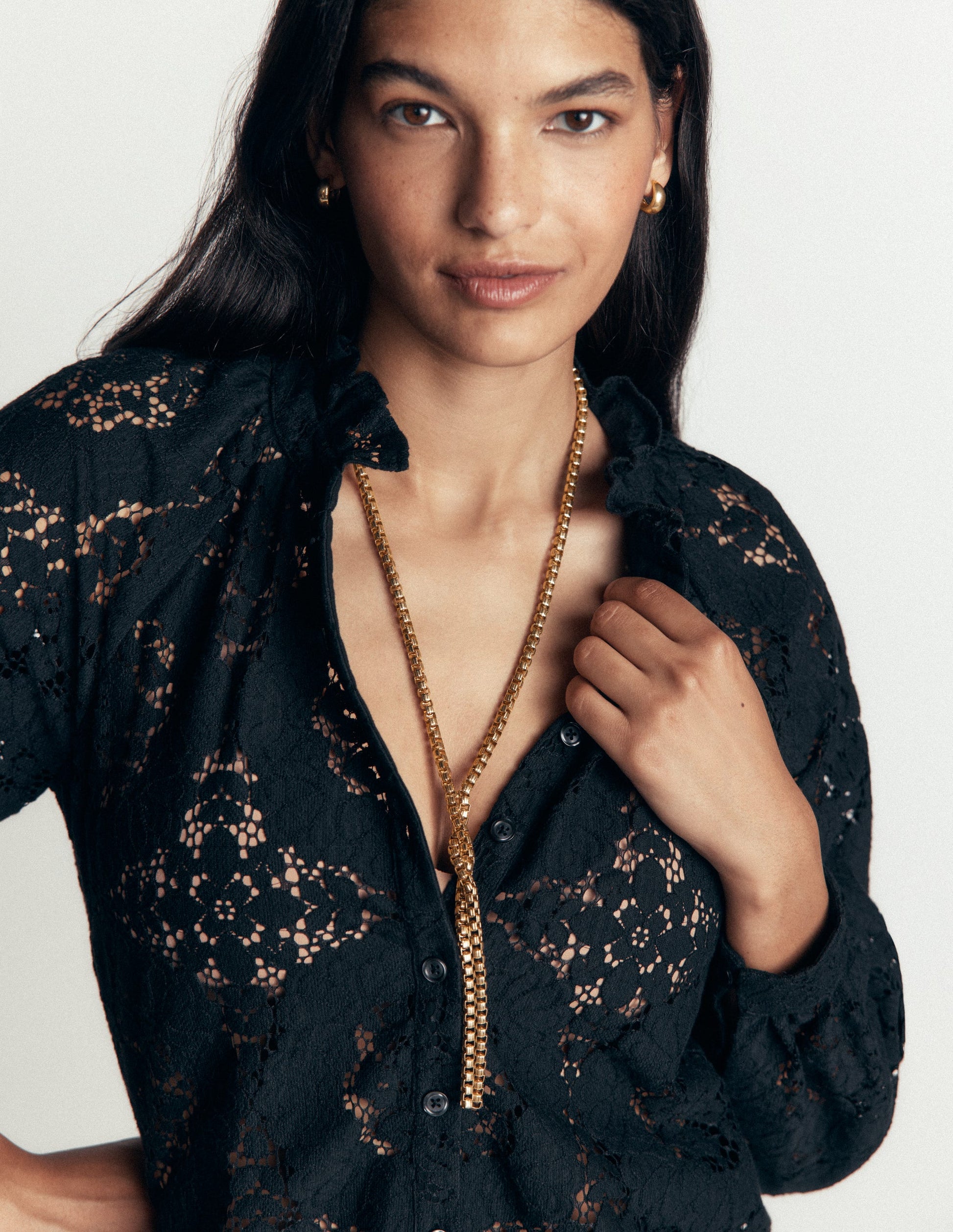 Knot Long Necklace-Gold-2