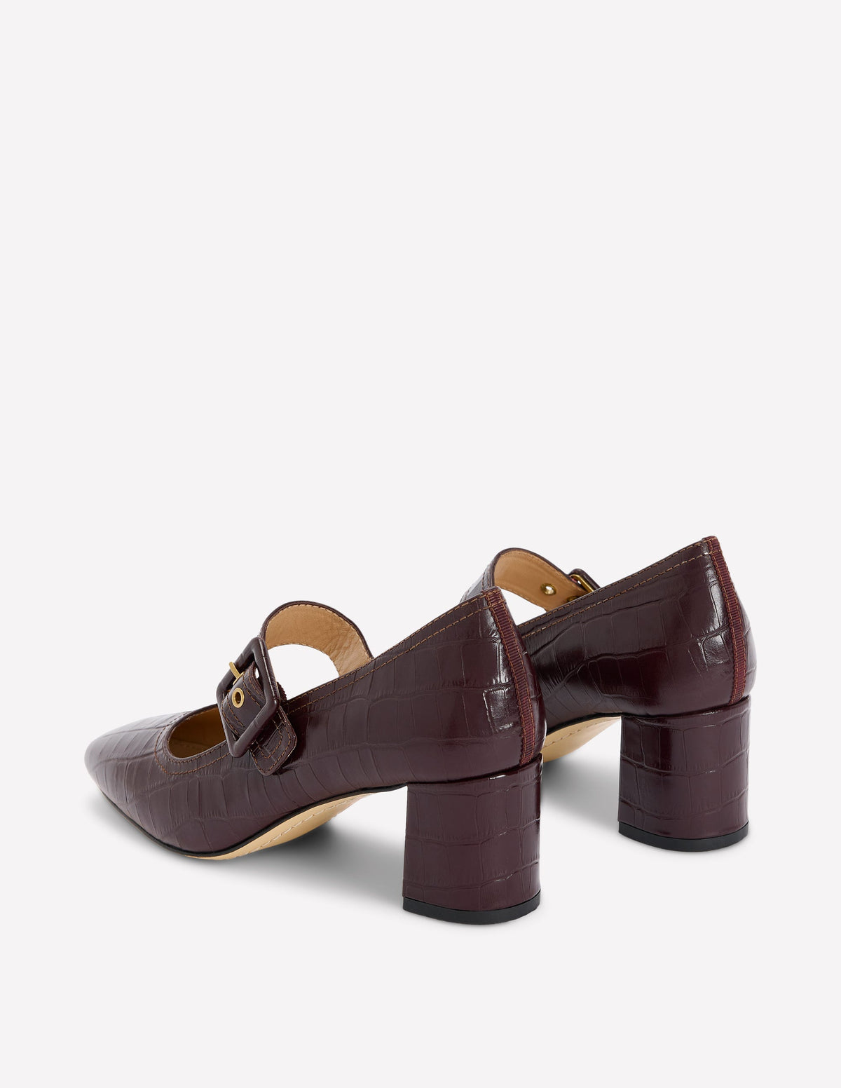 Buckle Strap Block Heels-Oxblood-5