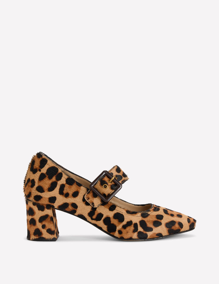 Buckle Strap Block Heels-Classic Leopard