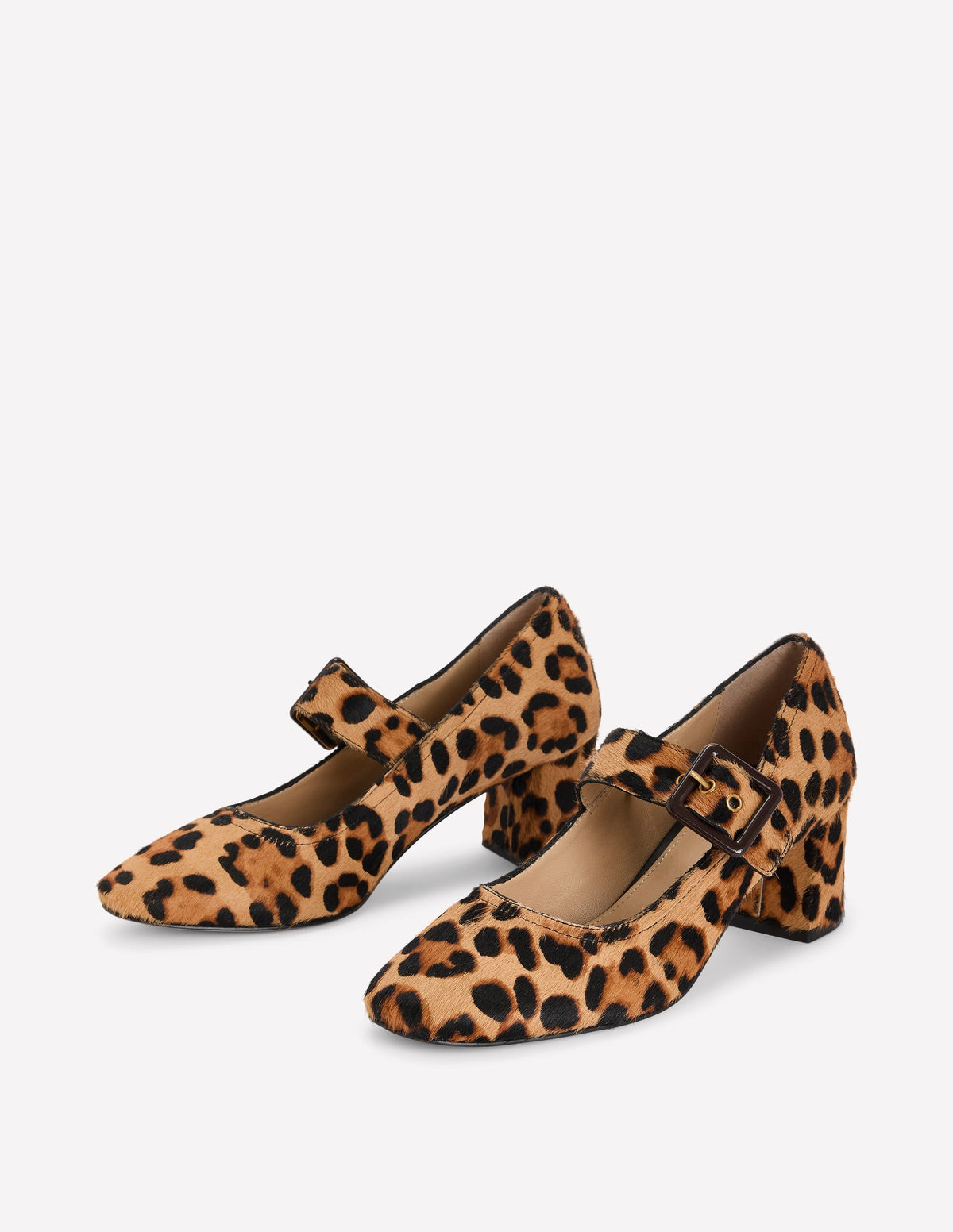 Buckle Strap Block Heels-Classic Leopard - Image 3