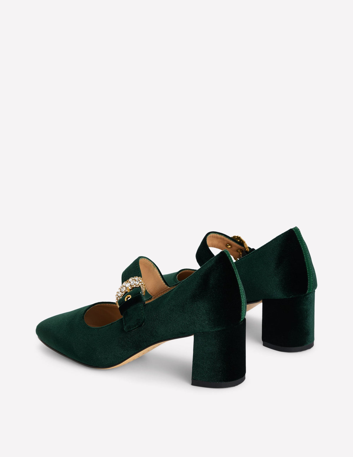 Buckle Strap Block Heels-Scarab Green - Image 5