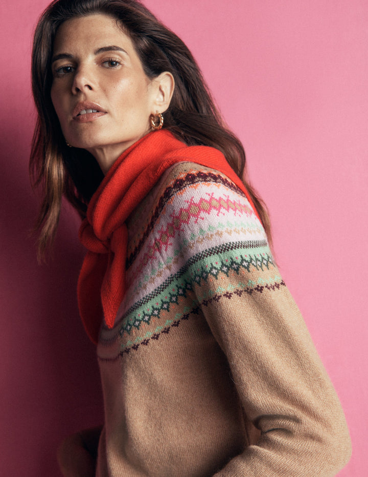 Merino Knitted Neckerchief-Fire Flower