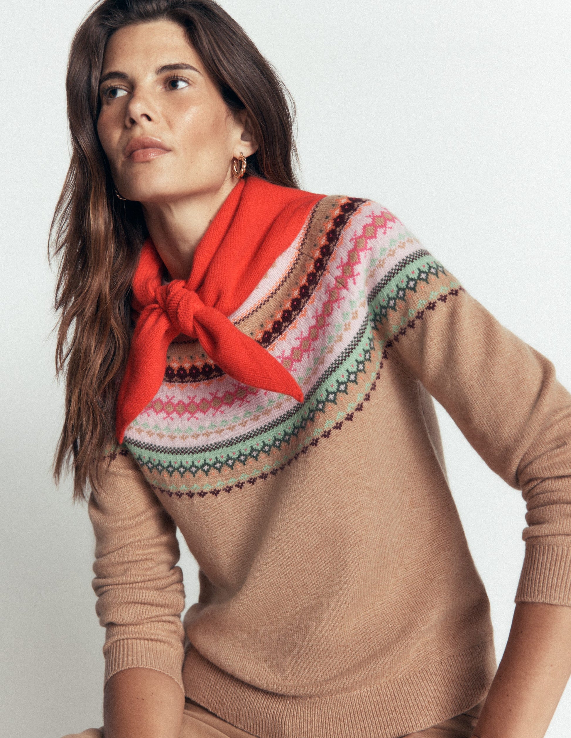Merino Knitted Neckerchief-Fire Flower-3