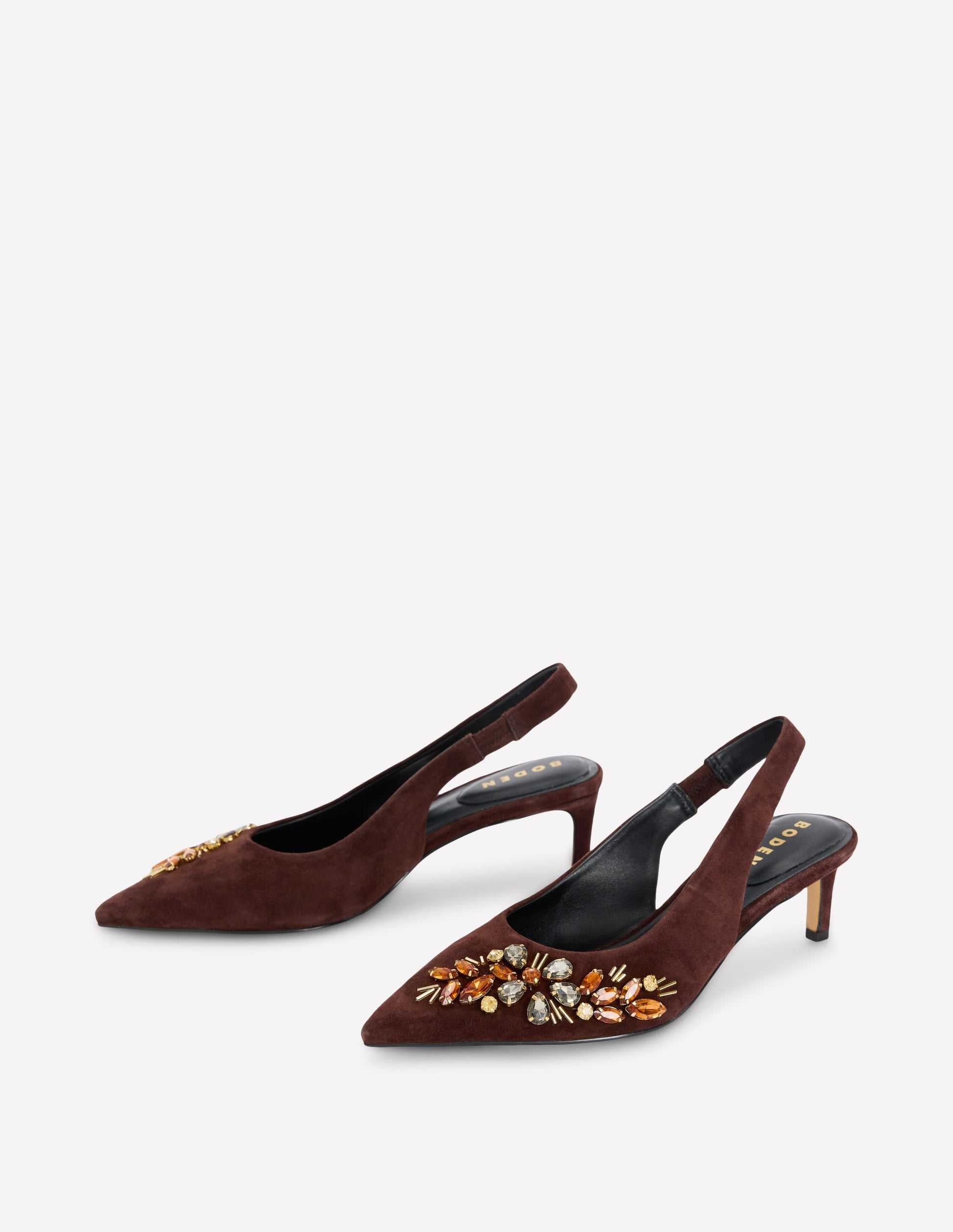 Hope Pointed Slingback Heels-Bitter Chocolate Embellished-4