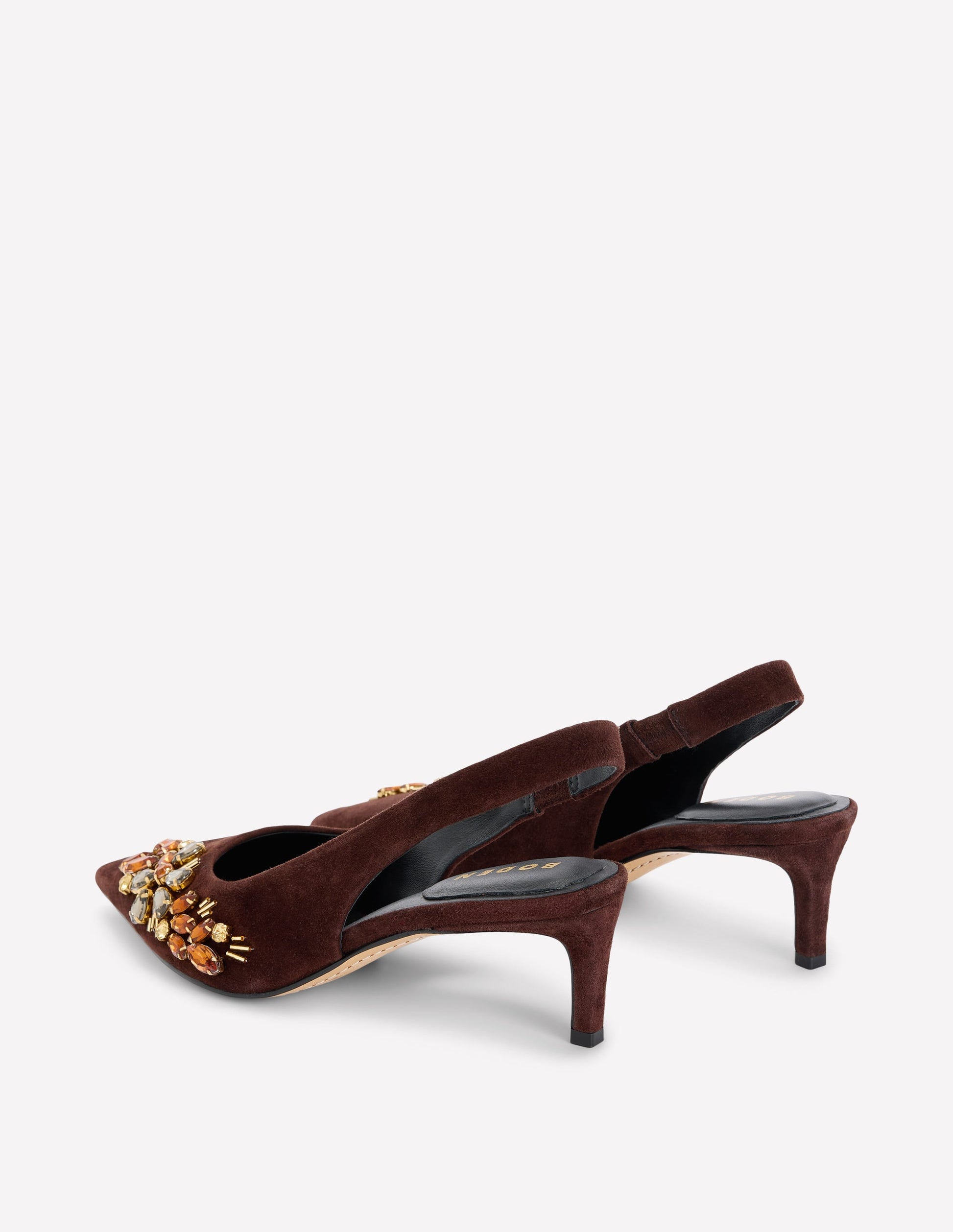 Hope Pointed Slingback Heels-Bitter Chocolate Embellished-6