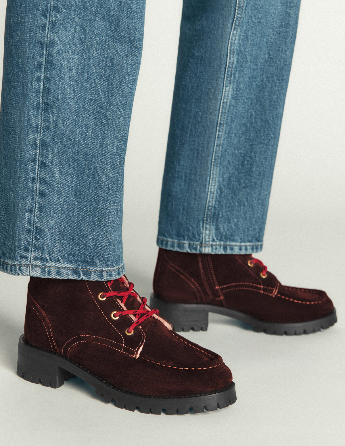 Cosy Lace Up Boots-Bitter Chocolate - Image 2