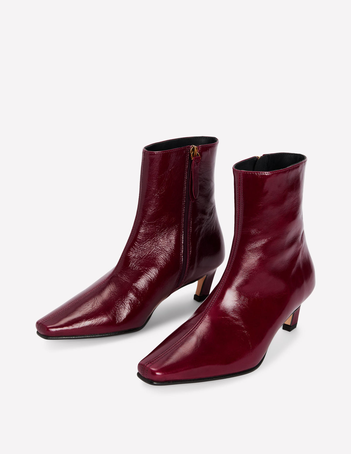 Chisel Toe Ankle Boots-Oxblood - Image 3