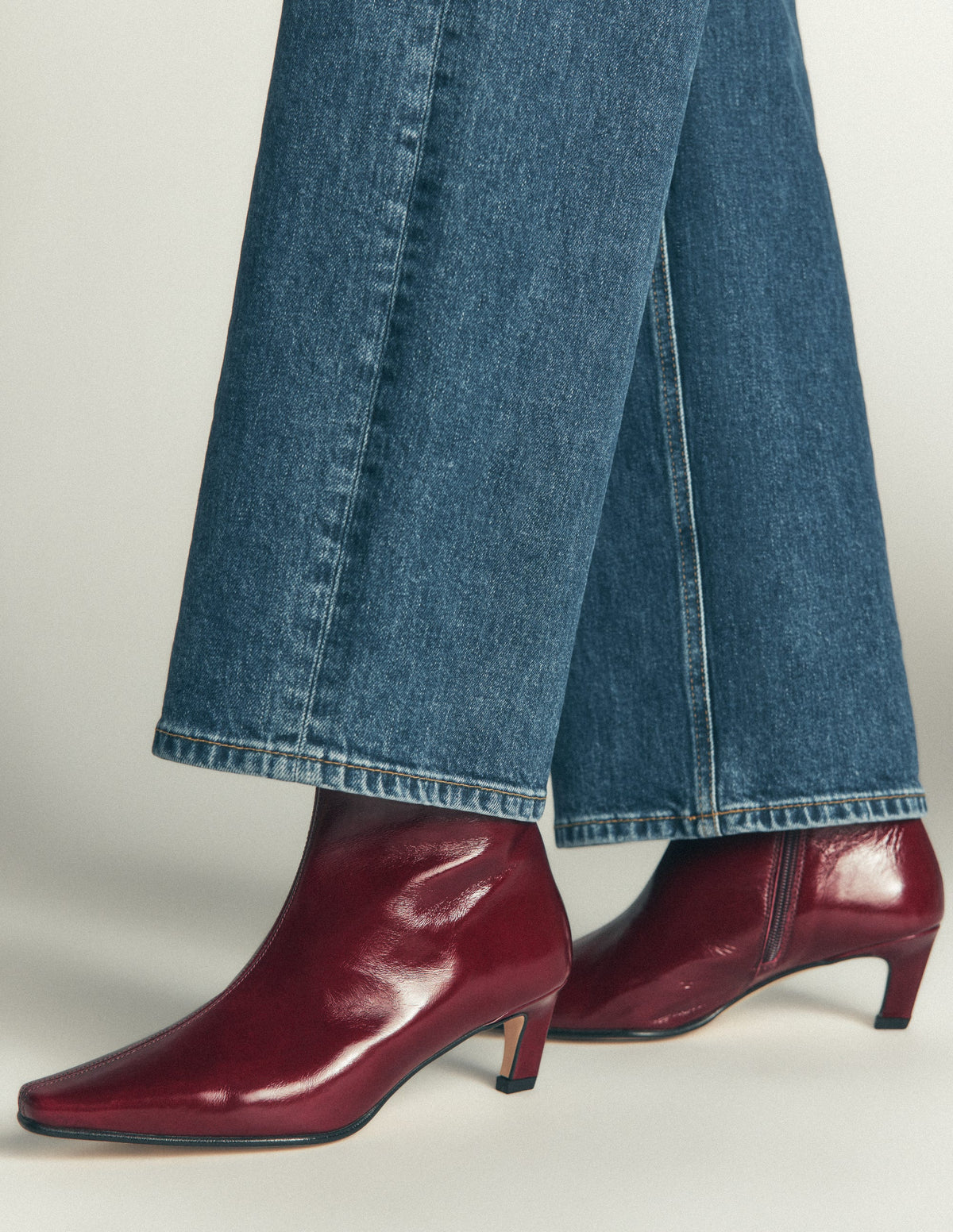 Chisel Toe Ankle Boots-Oxblood - Image 2