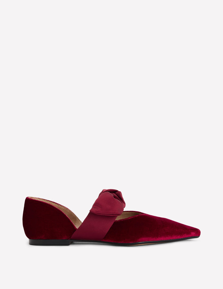 Bow Two Part Flats-Dark Burgundy
