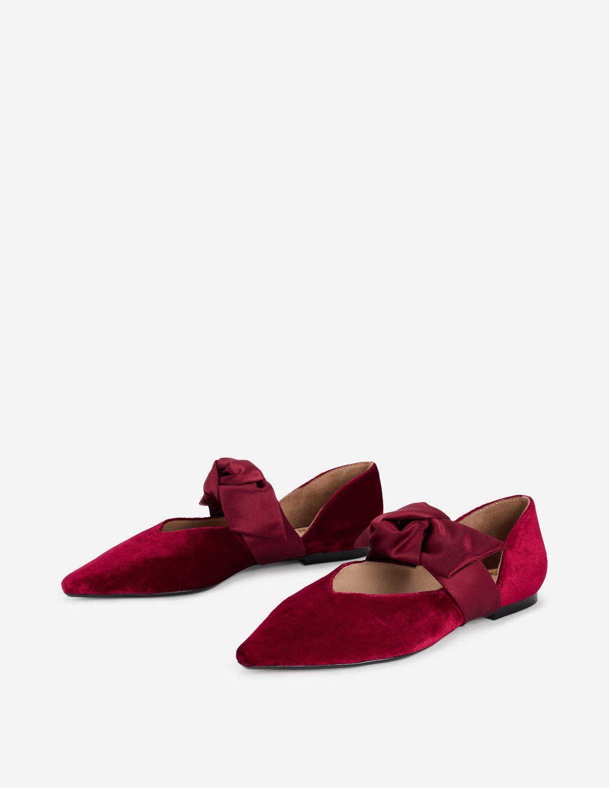 Bow Two Part Flats-Dark Burgundy-3