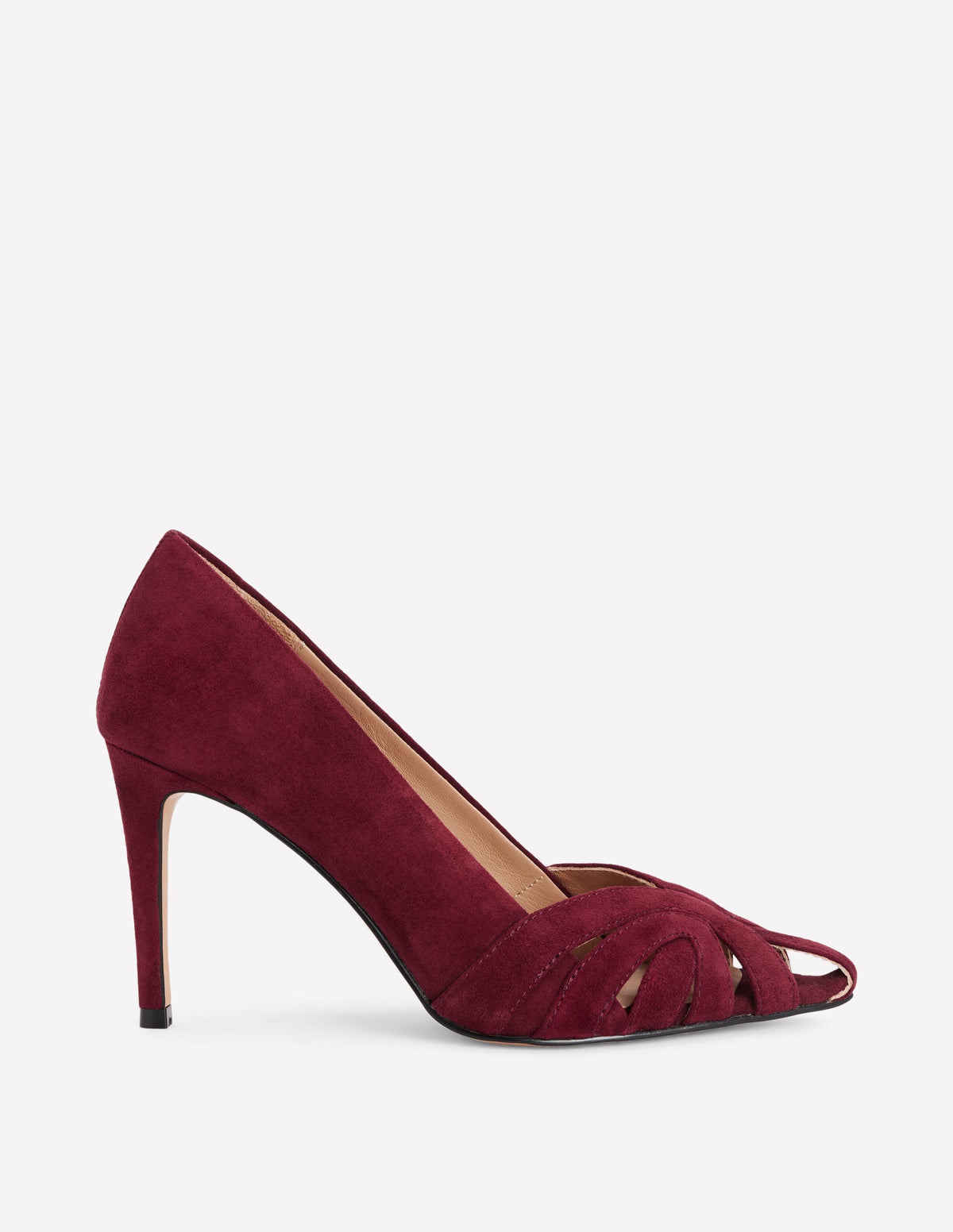 Caged Court Shoes-Deep Burgundy - Image 1