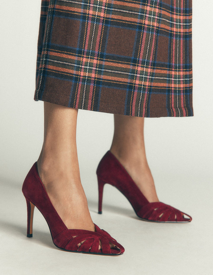 Caged Court Shoes-Deep Burgundy