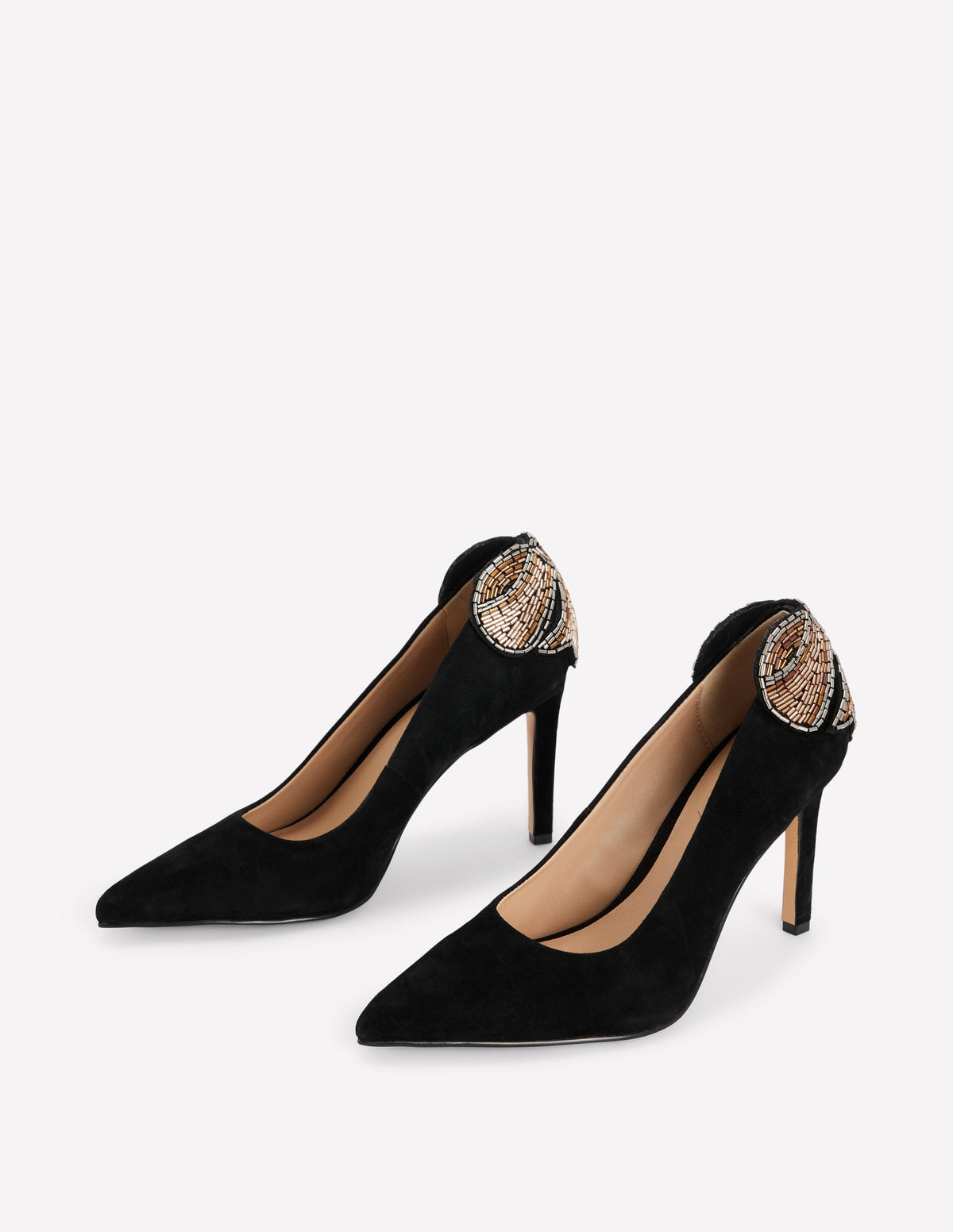 Embellished Court Shoes-Black-3
