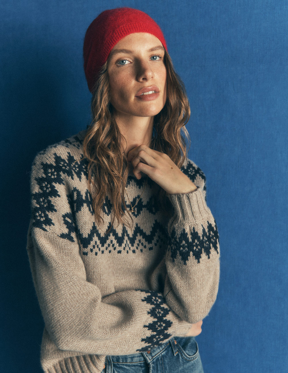 Brushed Cashmere Beanie-Poppy Red-2