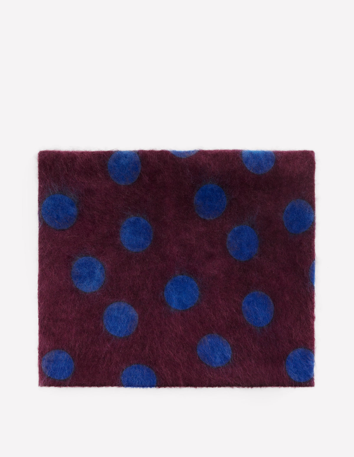 Brushed Cashmere Snood-Dark Cherry, Blue Spot - Image 1