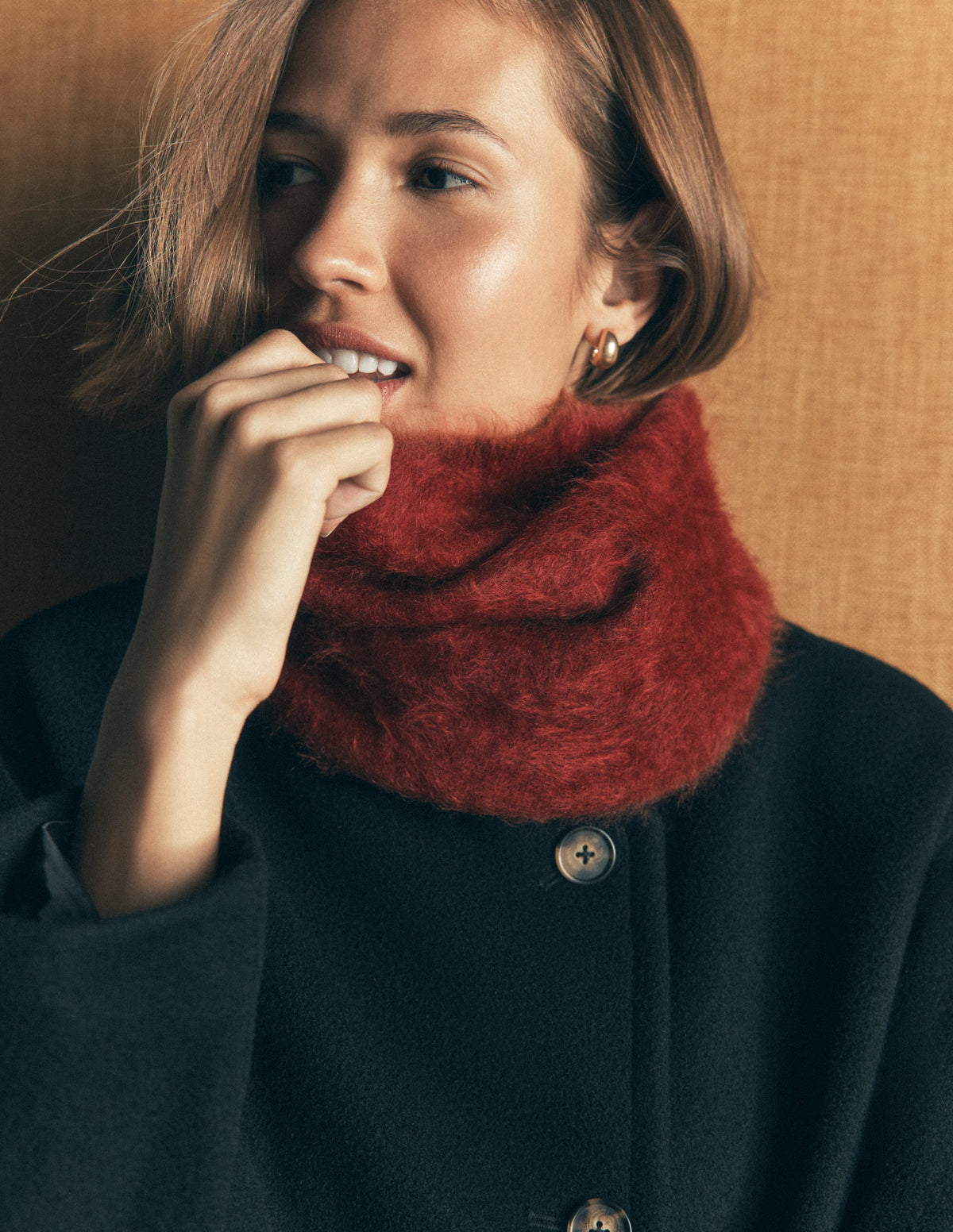 Brushed Cashmere Snood-Burnt Orange - Image 2