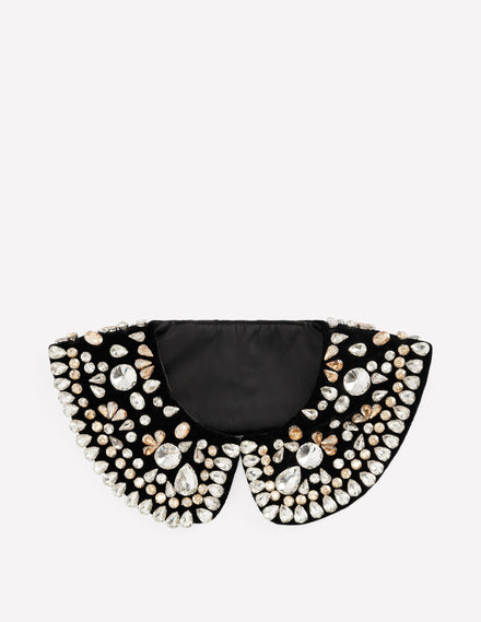 Embellished Collar-Black Sparkle
