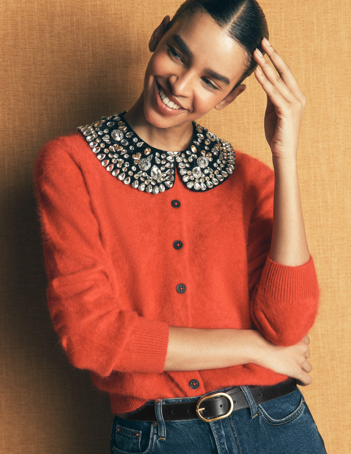 Embellished Collar-Black Sparkle-2